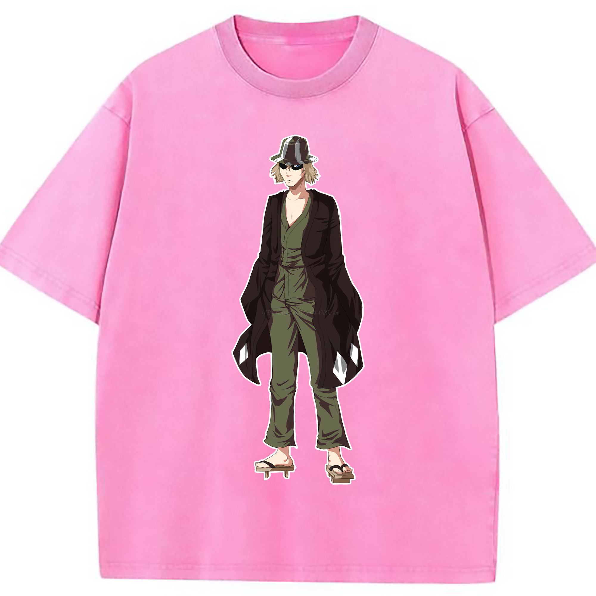 （画像用） "ブリーチ 浦原 喜助（うらはら きすけ） BLEACH Urahara Kisuke " 綿100% ヴィンテージ風 半袖Tシャツ（フロントプリント）